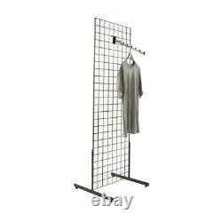 Display Grid Rack White 2 x 6 ft Panel Metal Stand Retail Store Craft Art Shelf