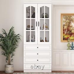 Display Storage Cabinet 2 Door 4 Drawer Cupboard Sideboard Buffet in Living Room