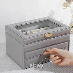 Display Travel Jewellery Case Boxes Portable Jewelry Box Storage Earring Holder