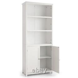 Double Doors Standing Bookcase 3 Tier Storage Cabinet Open Display Book Shelving