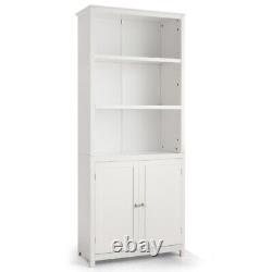 Double Doors Standing Bookcase 3 Tier Storage Cabinet Open Display Book Shelving