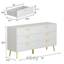 Double Dresser Chest of 6 Drawer Wood Sideboard Cabinet Storage Display Counter