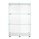 Easy Assembly Two Door Glass Cabinet Glass Display Cabinet With 3 Shelves Furnit