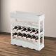 Elegant Wine Rack Wooden Storage Display 4 Shelves 24 Bottle Holder Counter Top