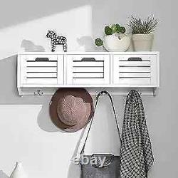 FHK19-W Wall Display Storage Unit with 3 Drawers and W31.5 x D7.9 x H9.8 White