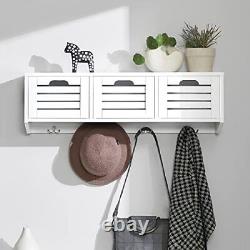 FHK19-W Wall Display Storage Unit with 3 Drawers and W31.5 x D7.9 x H9.8 White