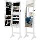 Fashion Simple Design Jewelry Storage Mirror Cabinet With Led Lights For Bedroom