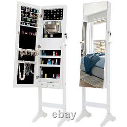 Fashion Simple Design Jewelry Storage Mirror Cabinet With LED Lights For Bedroom