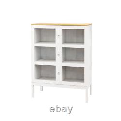 Floor Standing Display Cabinet Sideboard Storage Kitchen Cupboard Table With Door