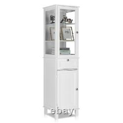 Floor Storage Cabinet Display Cabinet Standing Display Shelves With Glass Door