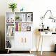 Floor Storage Cabinet Free Standing Wooden Display Bookcase Home Decoration Us