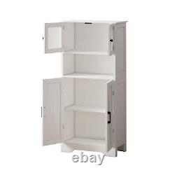 Four Door Storage Cabinets with LED Light Open Shelf Display Cabinet