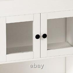 Four Door Storage Cabinets with LED Light Open Shelf Display Cabinet