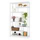 Freestanding 7 Tier Bookcase Wood & Metal Bookshelf With Staggered Storage Cubes