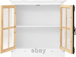 GOOD & GRACIOUS Curio Display Cabinet, Storage Cabinet with Adjustable Shelf ADS