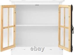 GOOD & GRACIOUS Curio Display Cabinet Storage Cabinet with Adjustable Shelf WTD