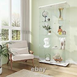 Glass Display Cabinet 2 Doors WithLocks 4 Shelves For Figures Curio Collection