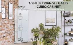 Glass Display Case White 3 Shelves