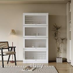 Glass Door Display Cabinet Floor Standing Against Wall Storage Cabinet Bookshelf