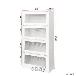 Glass Door Display Cabinet Floor Standing Against Wall Storage Cabinet Bookshelf