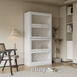 Glass Door Display Cabinet Floor Standing Against Wall Storage Cabinet Bookshelf