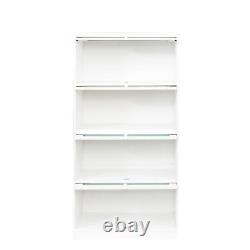 Glass Door Display Cabinet Floor Standing Against Wall Storage Cabinet Bookshelf