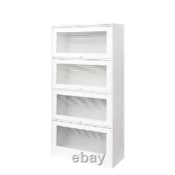 Glass Door Display Cabinet Free Standing Against Wall Storage Cabinet Bookshelf