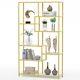 Gold Frame Bookshelf Heavy Duty Stand Display Bookcase Storage For Home Office