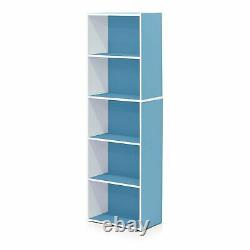 Green Pink Blue White 5 Shelf Bookcase Bookshelf Book Cube Storage Display Decor