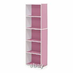 Green Pink Blue White 5 Shelf Bookcase Bookshelf Book Cube Storage Display Decor
