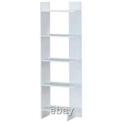 HONEY JOY 5-Tier Bookcase Standing Storage Shelf Room Display Rack White Finish