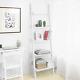Haotian Frg17-w, White Modern 5 Tiers Ladder Shelf Bookcase, Storage Display She