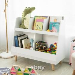 Haotian White Children Kids Bookcase Book Shelf Storage Display Rack Organizer