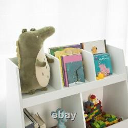 Haotian White Children Kids Bookcase Book Shelf Storage Display Rack Organizer