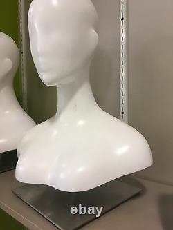 Head To Shoulders Table Display Mannequin Retail Store Jewelry Hat Matte White