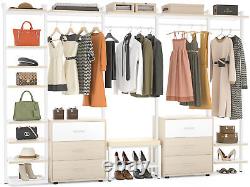 Heavy Duty Closet Organizer with 6 Drawer, Modern Clothes Rack Open Wardrobe