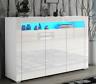 High Gloss Sideboard Tv Unit Cabinet Cupboard Storage Display With Led Lights