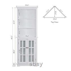 Home Bathroom Tall Corner Storage Cabinet, Floor Slim Display 63.2'' Tall