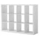 Home Office 12-cube Bookshelf Storage Organizer Cabinet Display White Texture Us