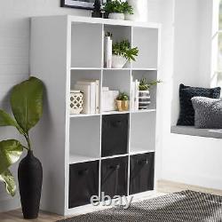 Home Office 12-Cube Bookshelf Storage Organizer Cabinet Display White Texture US
