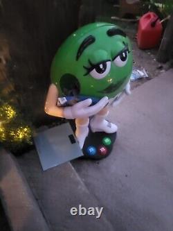 Huge M&M Store Display Green Girl in White Go-Go Boots Figure on wheels M&M's