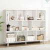 Iotxy Open Cube Low Bookcase 3-tier Freestanding Storage Display Cabinet Organ