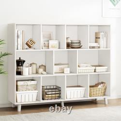 IOTXY Open Cube Low Bookcase 3-Tier Freestanding Storage Display Cabinet Organ