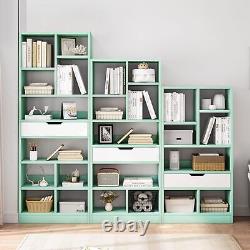 IOTXY Wooden Open Shelf Bookcase 61 Inches Height Freestanding Display Storage