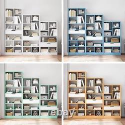 IOTXY Wooden Open Shelf Bookcase 61 Inches Height Freestanding Display Storage