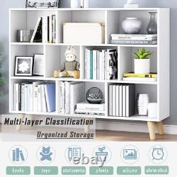 IOTXY Wooden Open Shelf Bookcase3-Tier Floor Standing Display Cabinet Rack White