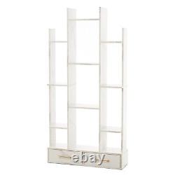 Ivinta Tall Bookshelf with 12 Open Shelves, Storage Display Rack with 2 Drawers