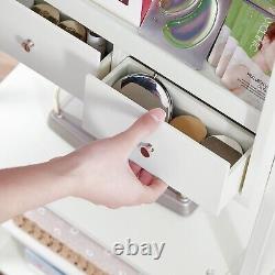 Jewelry Cabinet Mirror LED Light Armoire Freestanding Lockable Organizer Storage