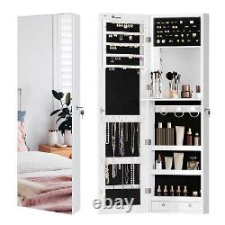 Jewelry Organizer Cabinet Armoire Wall Mounted LED Storage Organizer w / Mirror