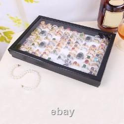 Jewelry Rings Display Tray Velvet Material 100 Slot Storage Boxes 29X19X4.5 cm